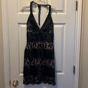 BCBG Max Azria black halter cocktail dress